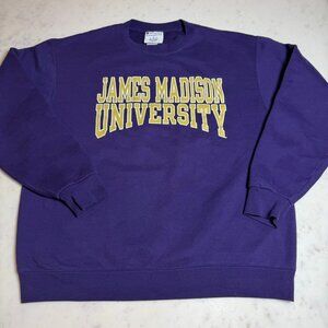 James Madison University Sweatshirt Champion Purple Crewneck JMU Dukes L